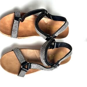 Catherine Malandrino Women's  Bejeweled Low Heel Wedge Sandals Sz 6.5